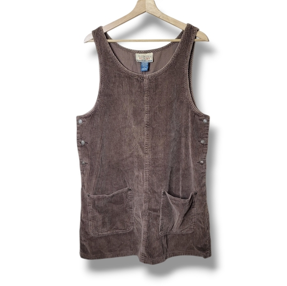 Express Dresses & Skirts - Express Vintage Corduroy Jumper Dress Brown Mini Casual 90s Pockets Size Large